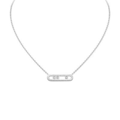 MESSIKA MOVE CLASSIQUE CISELÉ NECKLACE WHITE GOLD DIAMOND NECKLACE 14667-WG
